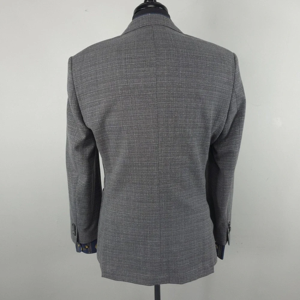 Hugo Boss Blazer Mens 40R Gray Check Wool Janson6 Sport Coat Jacket Regular Fit